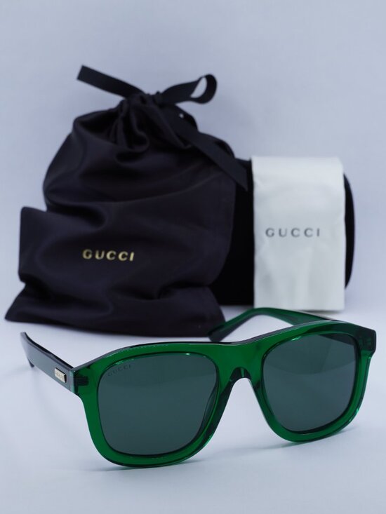 Gucci GG1316S 004 Aviator Sunglasses - Transparent Green\\ Green main image 5